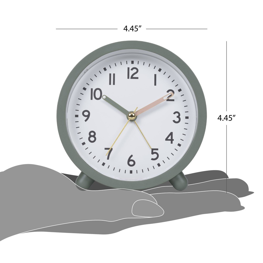 MainStays Green Mini Analog Alarm Clock