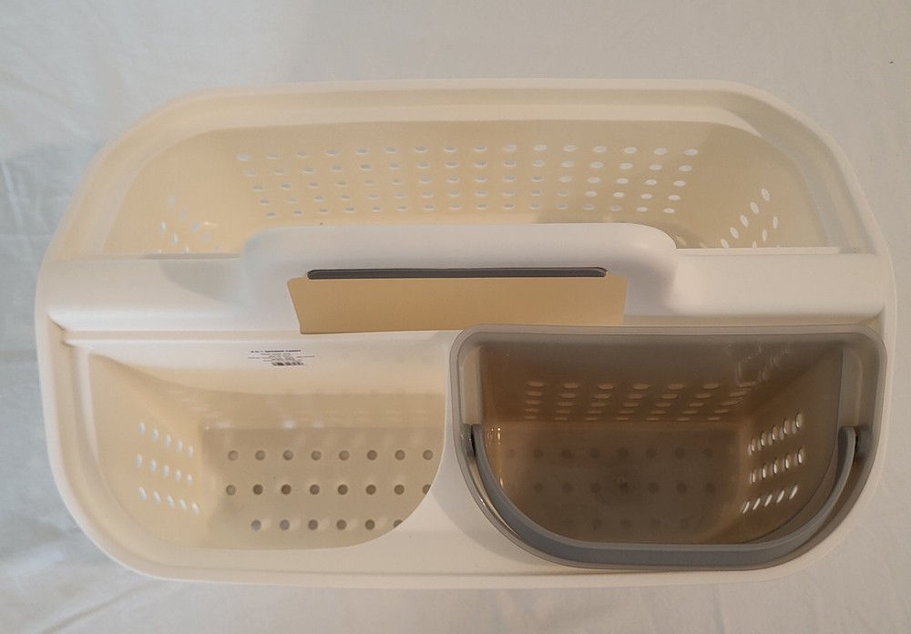 Room Essentials 2-in-1 Shower Caddy for Dorm Beige Polypropylene