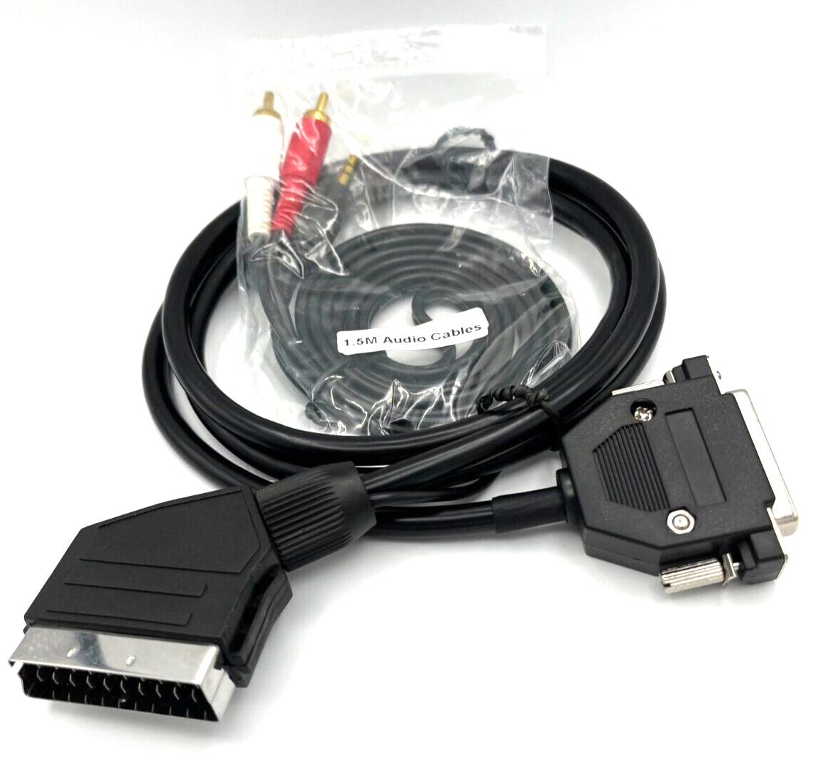 Amiga Video to SCART RGB cable with detachable audio - USA Seller