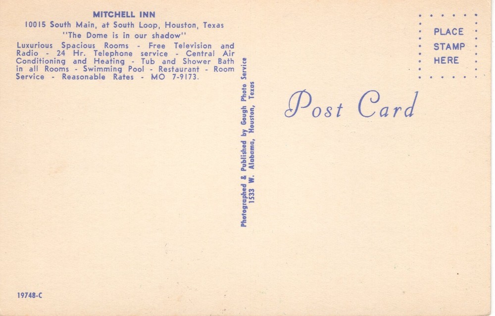 MITCHELL INN, HOUSTON, TX - PC4856
