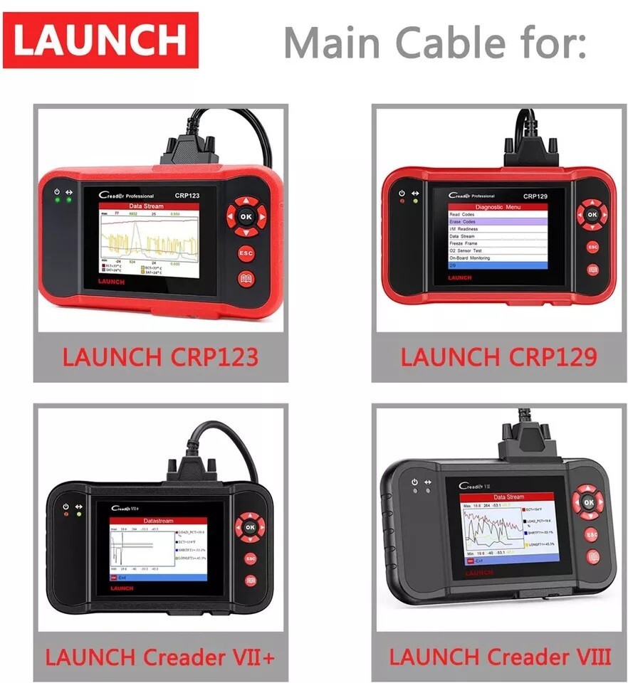 OBD2 OBDII Main Cable for Launch X431 Creader Professional CRP229 229 Scan Tool