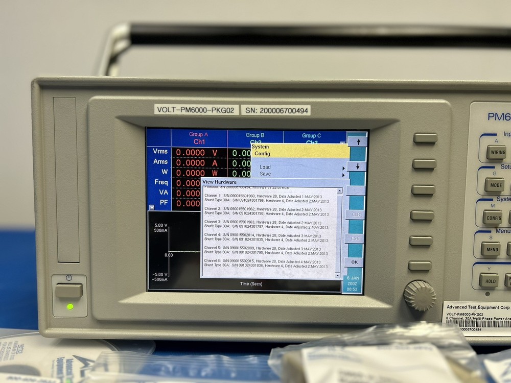 Voltech PM6000 6 Channel, 30A Multi-Phase Power Analyzer *COMPLETE*