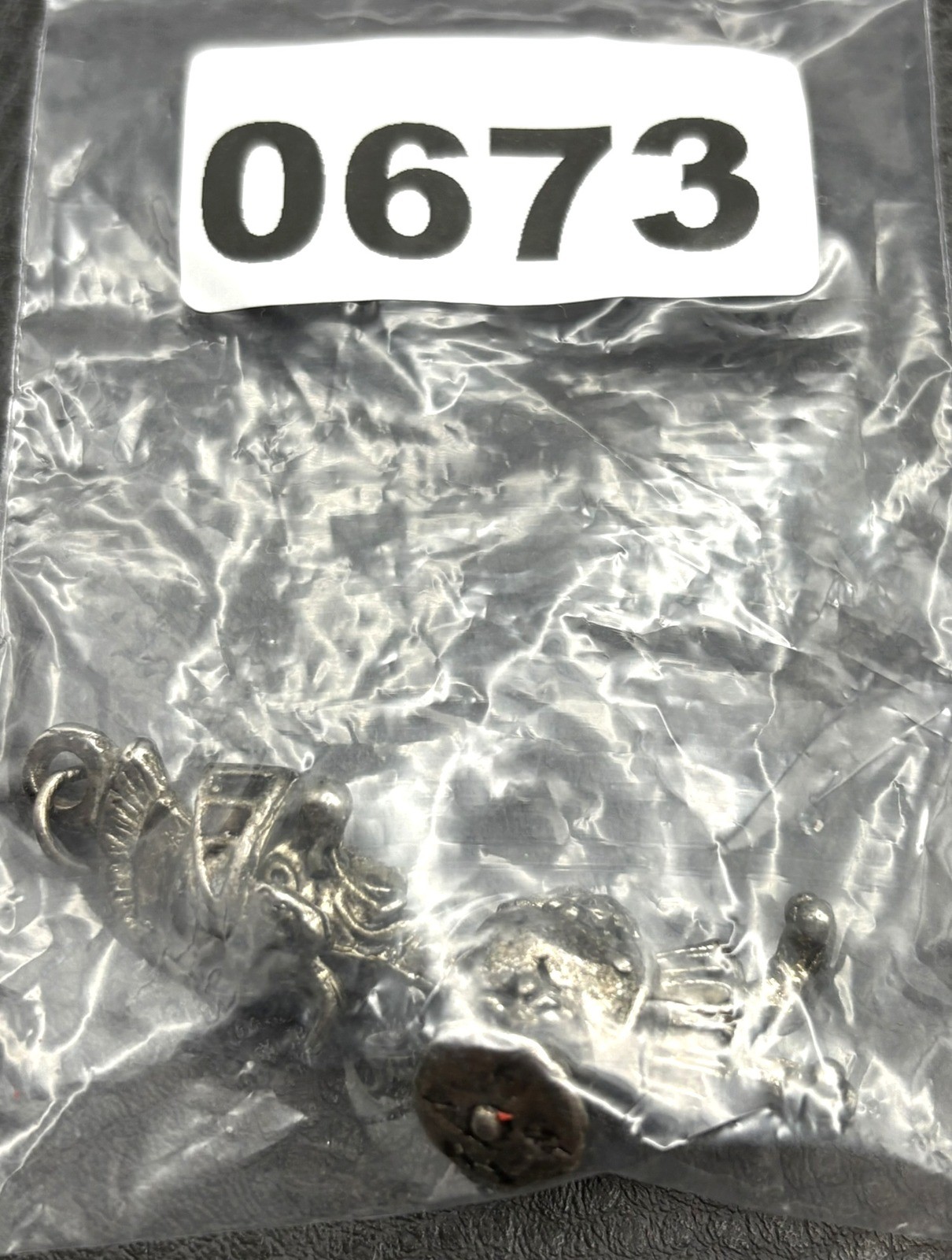 Vintage Silver Tone Articulated Moveable Roman Soldier Clown Charm Pendant