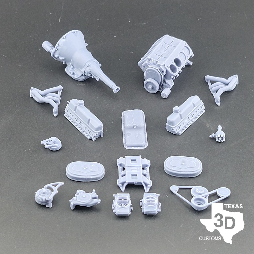 Dodge Golden Commando model engine resin 3D printed 1:24-1:8 scale