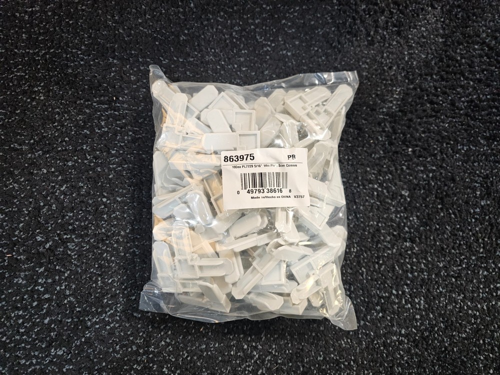 (QTY 200) Plastic Screen Frame Corner 5/16" White 863975