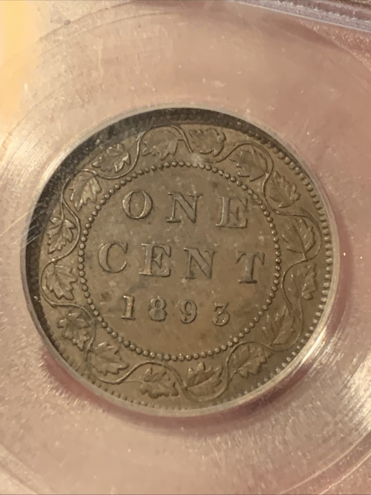 1893 CANADA LARGE CENT ~ ICG AU55 ~