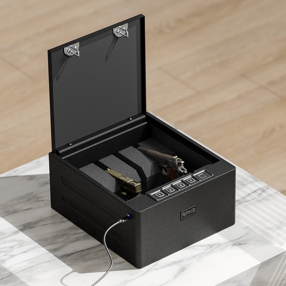 RPNB NEW 4-Gun Safe, DOJ Home Safe， LED High Capacity USB Gun Safe 🔥