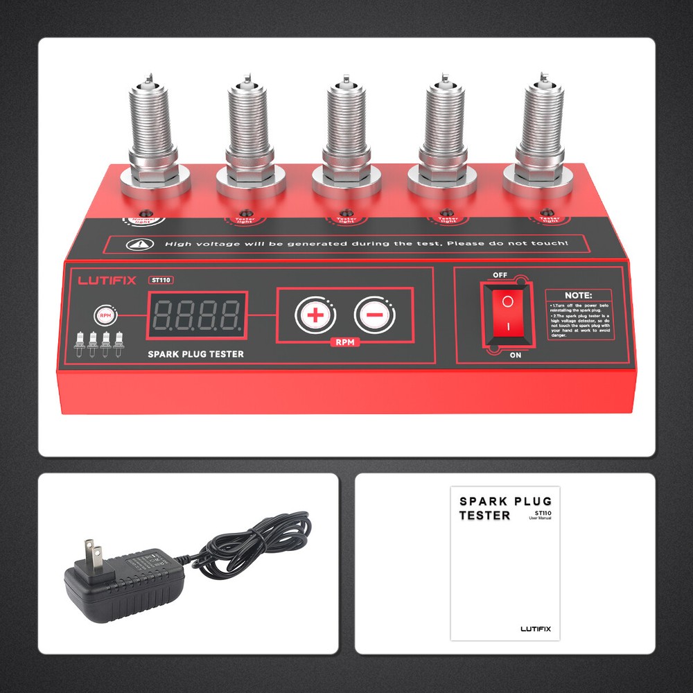 Car Spark Plug Tester 5 Holes Plug Gasoline Ignition Plug Digital Analyzer Tool