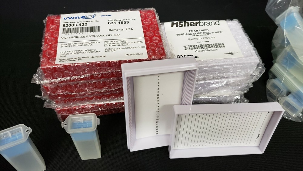 300+ High Quality Blank Microscope Slides With Storage Boxes - NEW