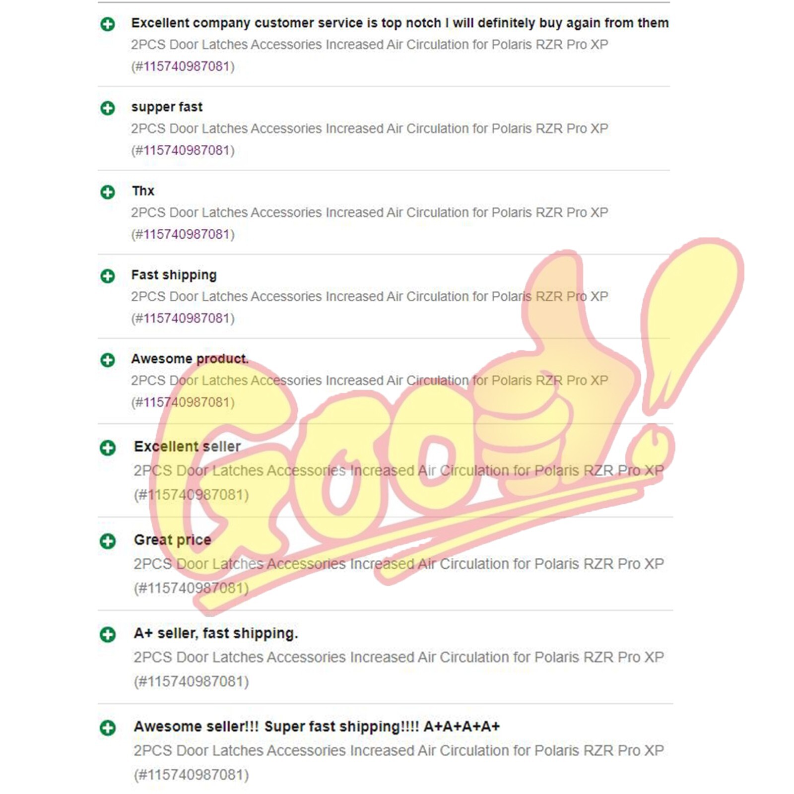 2PCS Door Latches Accessories Increased Air Circulation for Polaris RZR Pro XP