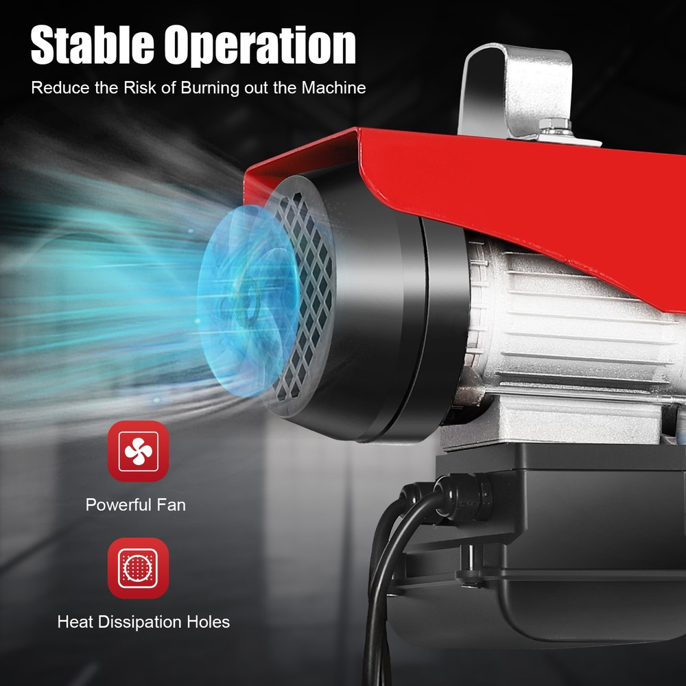440LBS Electric Hoist Winch Engine Crane with Remote Control 110V