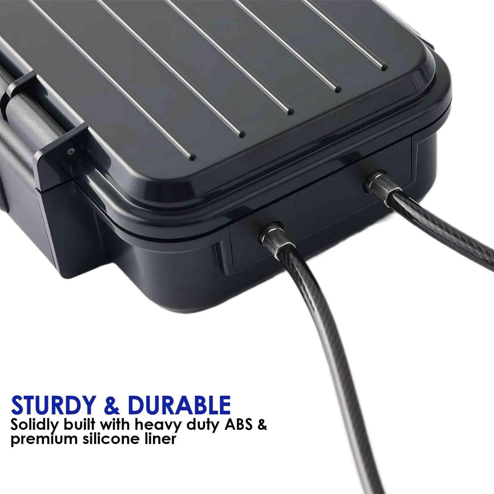 Portable Lock Box, 4-Digit Combination Safe Boxes with Detachable Cable, Anti...
