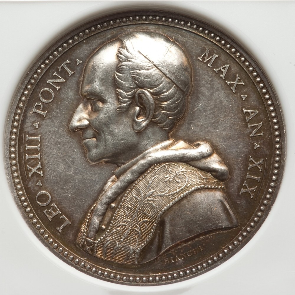 1896 Silver Medal Pope Leo 13 AN XIX Bianchi Church Unity One Fold One Shepherd