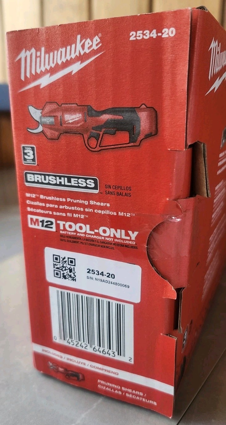 MILWAUKEE M12 12V CORDLESS BRUSHLESS PRUNER SHEARS (TOOL ONLY) BRAND NEW!