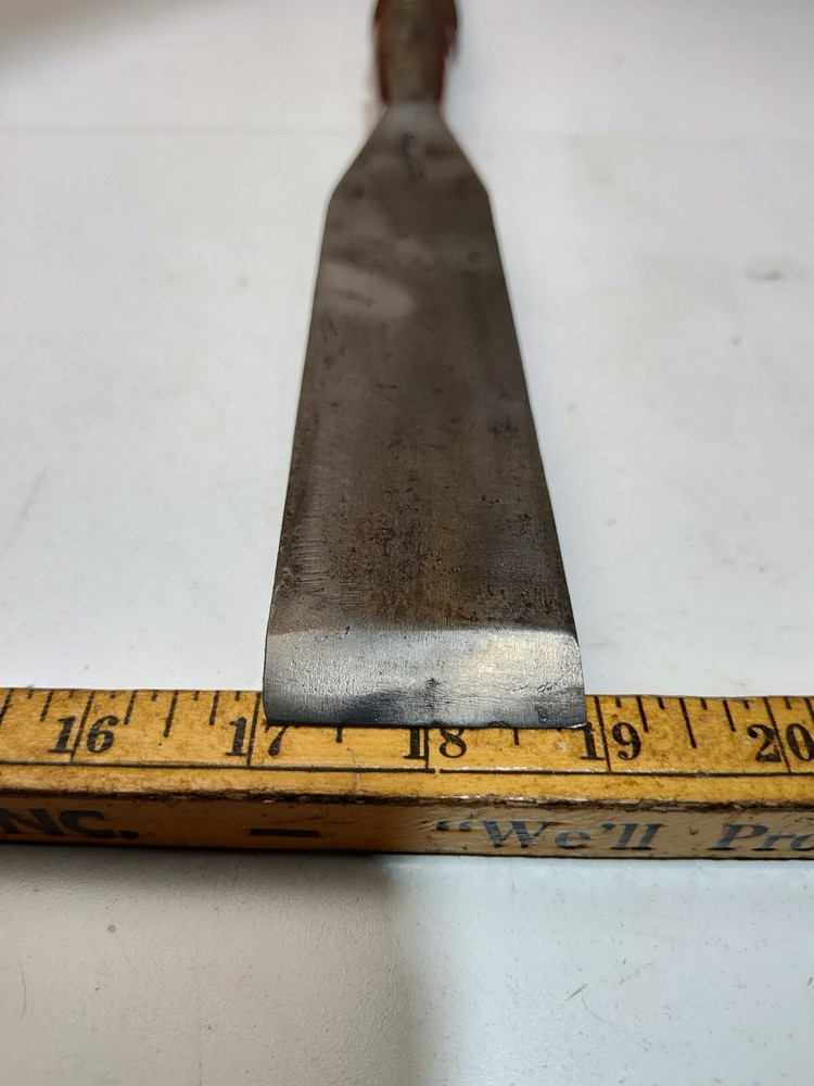 Early Jackson 1-7/8" Socket Chisel Bevel Edge Timber Frame Shipwright Barn Slick