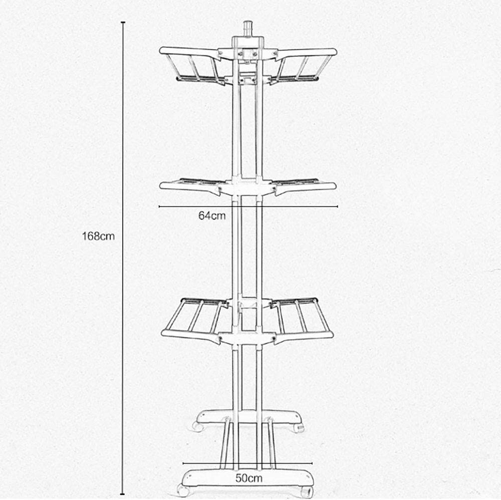 Rolling Clothes Drying Rack Laundry Rack Foldable Tendedero Para Secar La Ropa