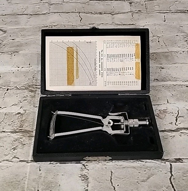 Vintage 1950's Professor Schioetz's Tonometer in Original Case w/Instructions