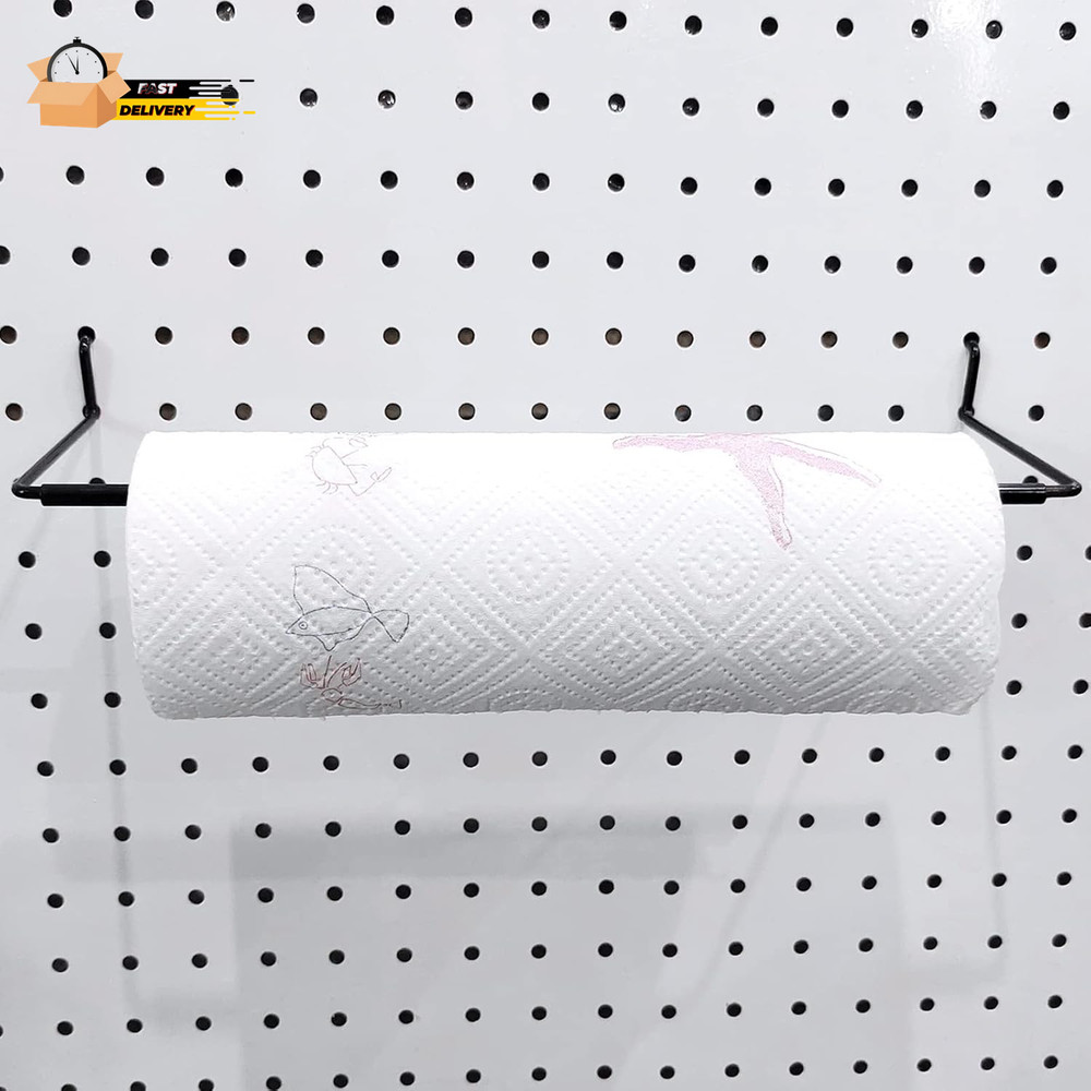 5 Pack Extendable Pegboard Paper Towel Holder,Pegboard Hook for Workshop,Garage