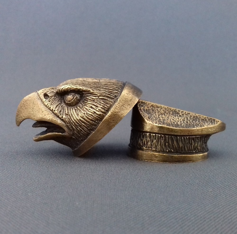 SET EAGLE SOLID BRONZE FINGER GUARD BOLSTER & POMMEL CUSTOM KNIFE MAKING