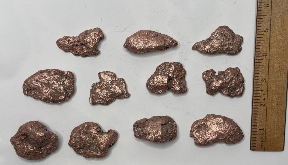 Native Upper Michigan Native Keweenaw Solid Copper Specimen Nuggets 2 Pound Lot