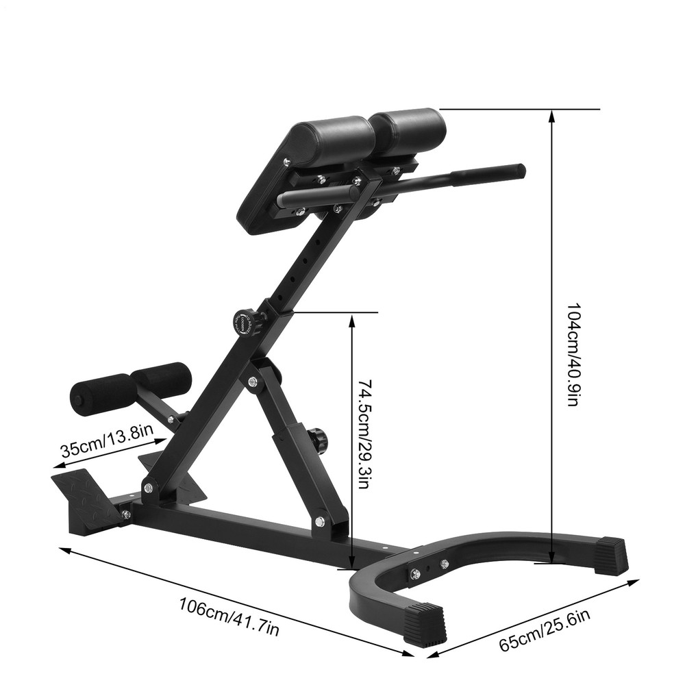 Hyper-Extension Roman Chair - Adjustable Lower Back Bench Machine US