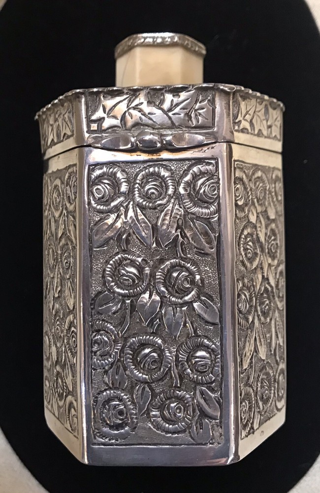 Antique 800 Silver Repousse Box