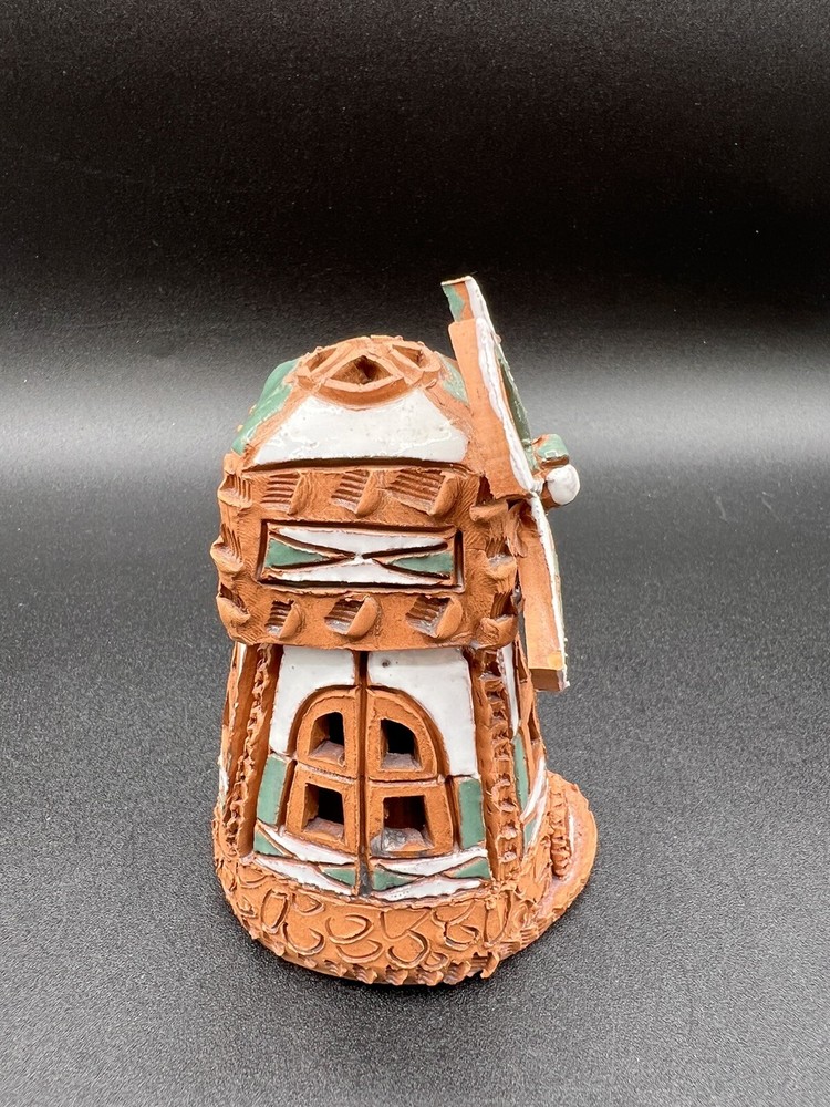 Hand Made Red Clay Windmill Incense Holder