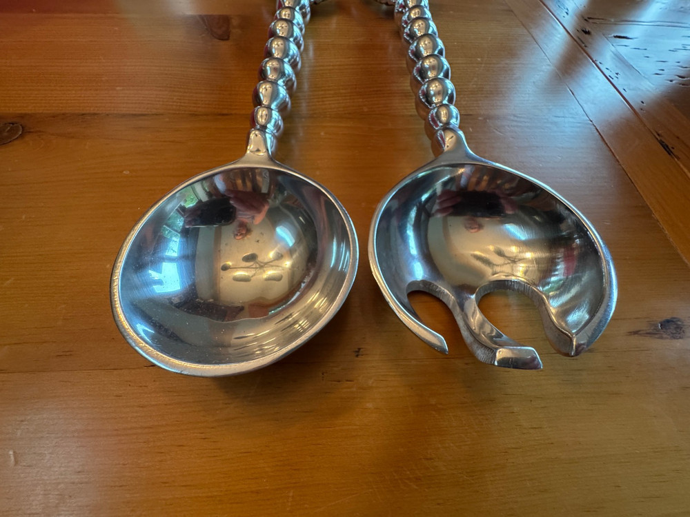 FISH Handle Vintage Serving Set Salad Servers, 13"