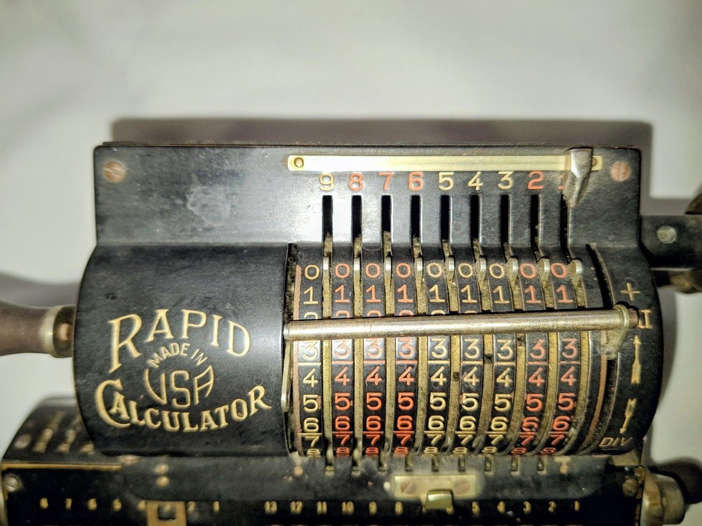 Vintage The Rapid Computer Co Adding Machine, 1800s