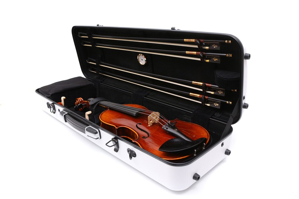 Advanced white Violin Case Box 4/4 Carbon Composite Strong nice workmanship