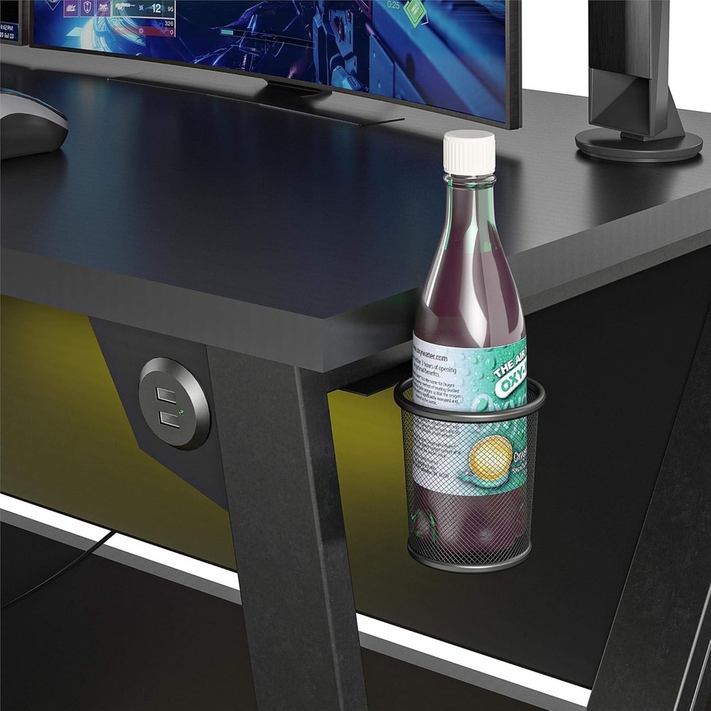 NTENSE Genesis Adjustable Gaming Desk, Black