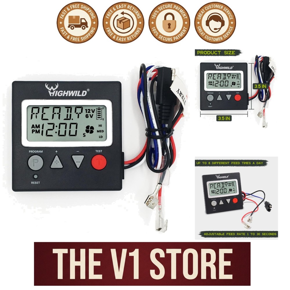 Battery Powered Game Feeder Digital Timer - Customizable Deer Feeding Times