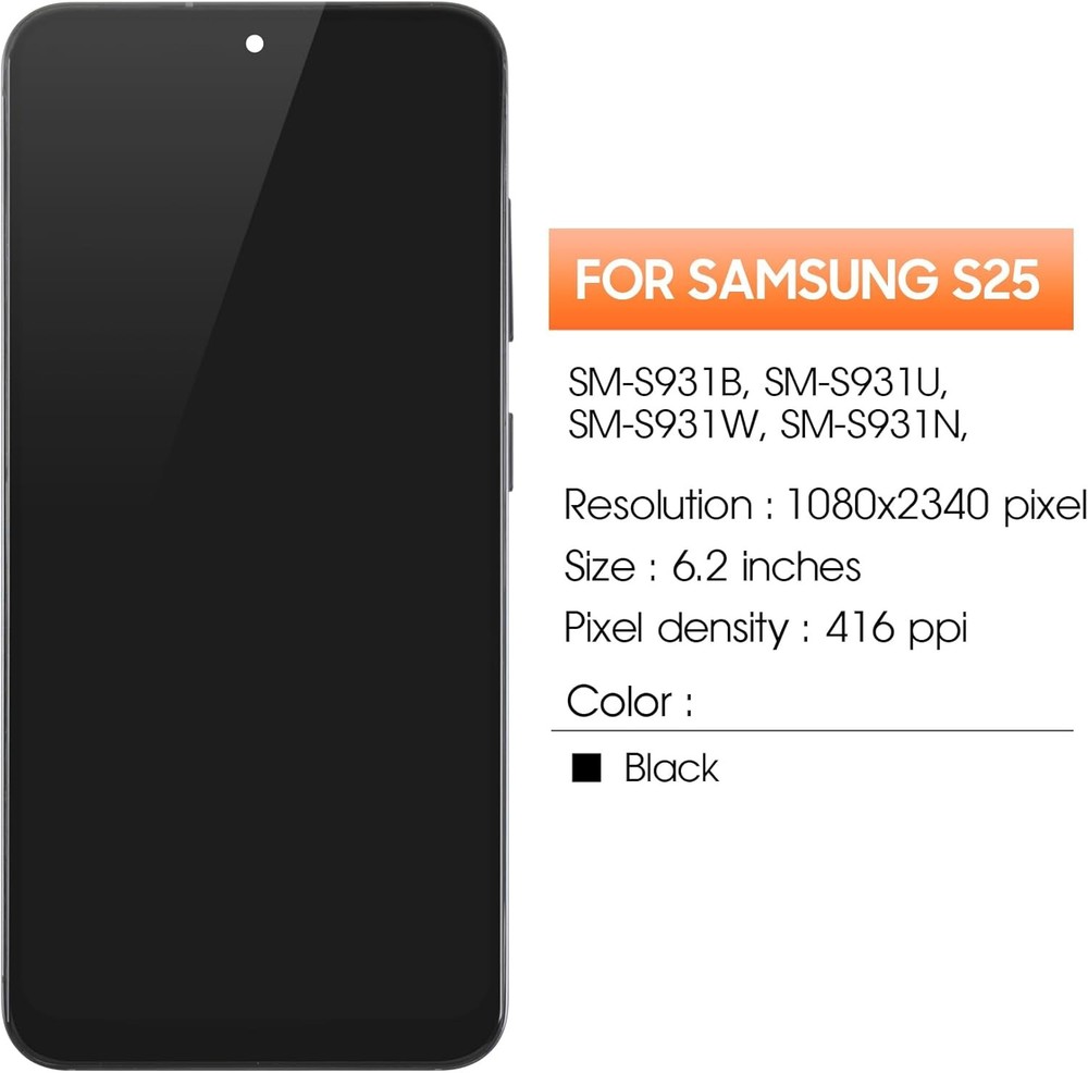 For Samsung Galaxy S25 Screen Replacement LCD Digitizer Touch Screen Assembly