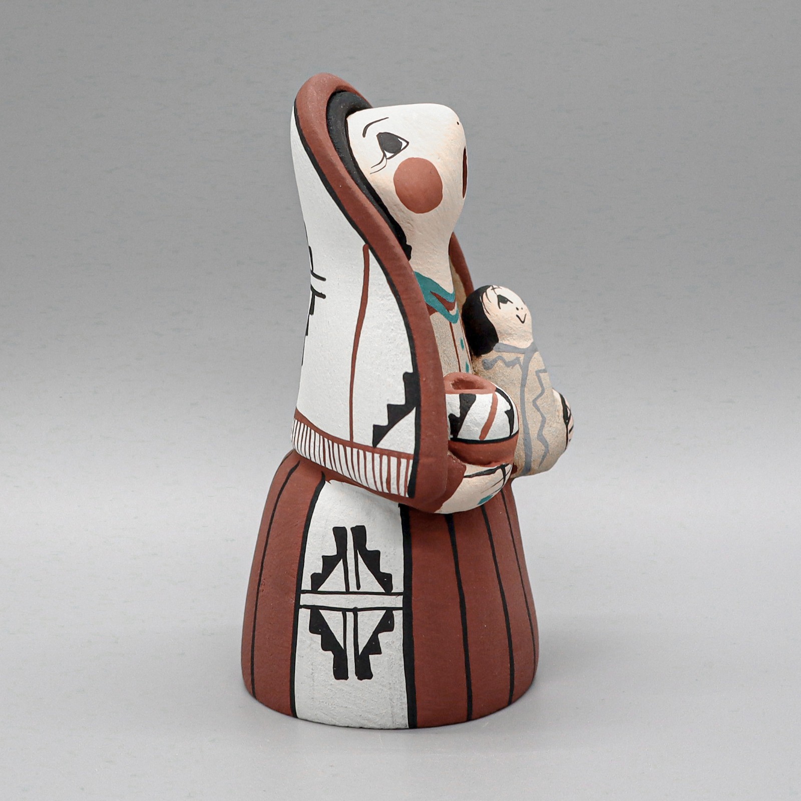 JEMEZ PUEBLO-HAND MADE CLAY STORYTELLER by DIANE LUCERO-NATIVE AMERICAN