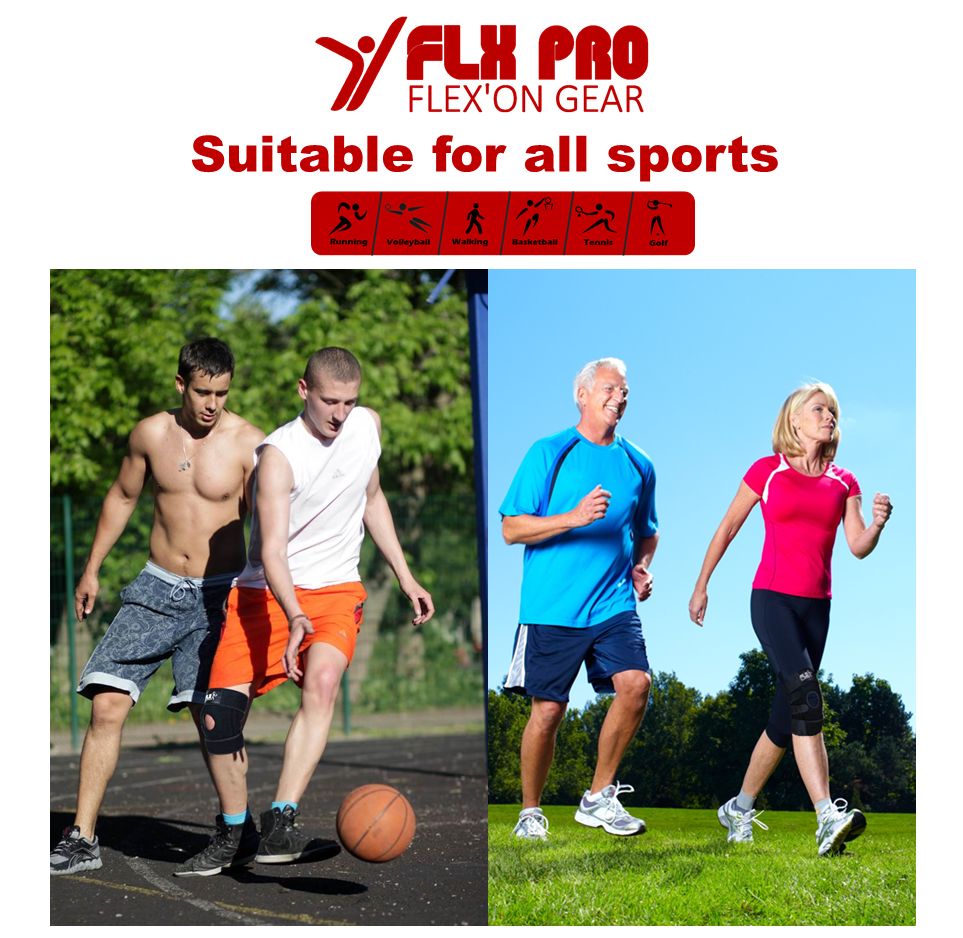 Knee Brace Adjustable Compression Straps Patella Support Sleeve Plus Size