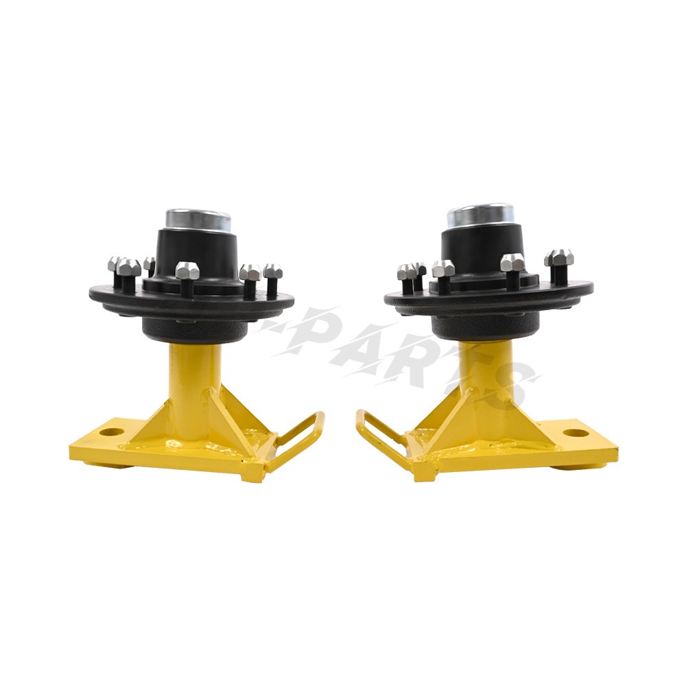 8 x 6.5 Lug 9000LB Yellow Shipping Container Wheels, Bolt-on Spindle Kit