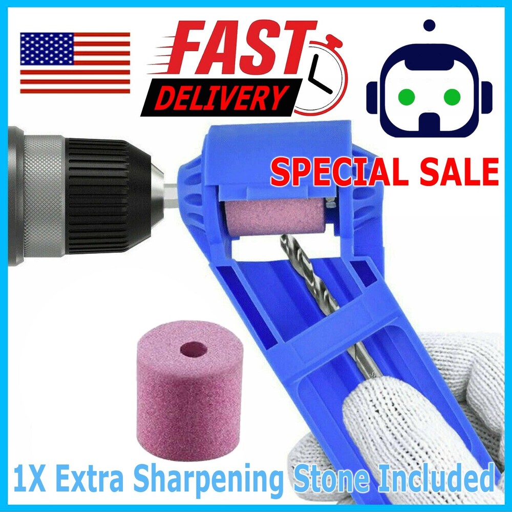Drill Bit SHARPENER Corundum Grinding Wheel Titanium Portable Powered Tools US