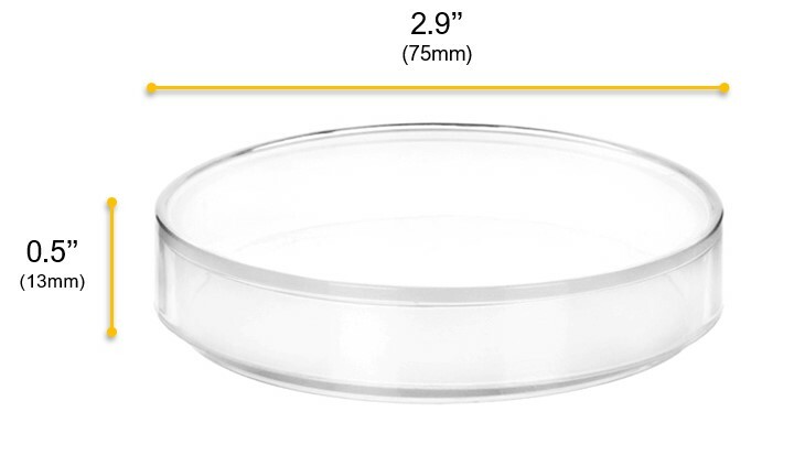 12PK Plastic Petri Dishes - 2.9" Dia., 0.5" Depth - Polypropylene - Eisco Labs
