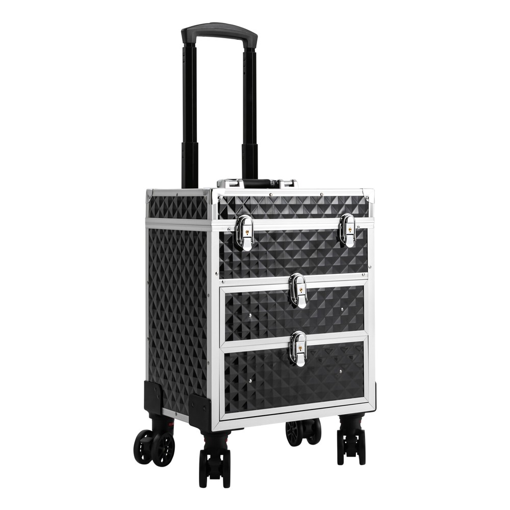 Rolling Makeup Case Train Case Cosmetic Trolley Cosmetic Organizer Case