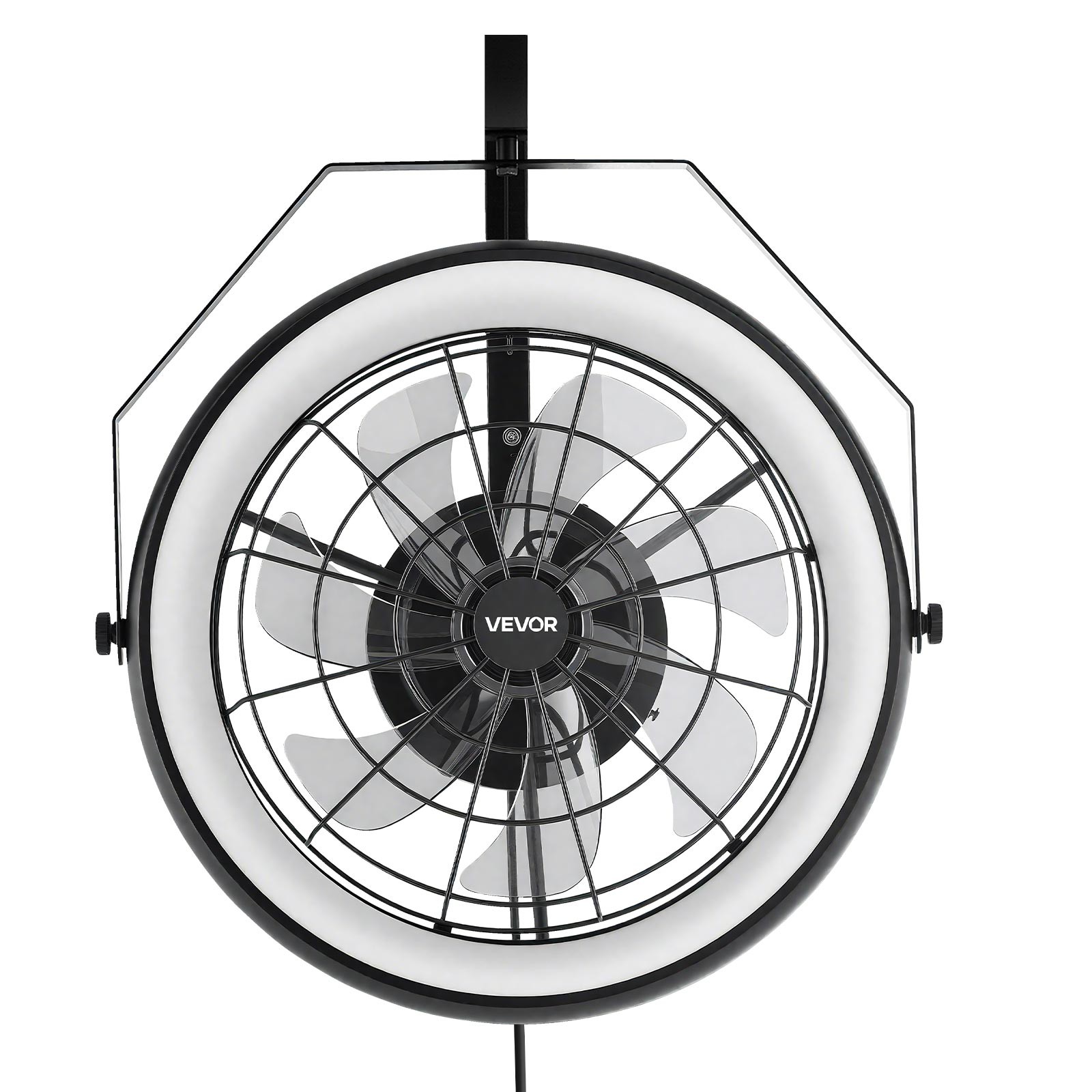VEVOR 22 Inch Wall Mounted Fan with Light Remote 6 Speed for Patio Workshop
