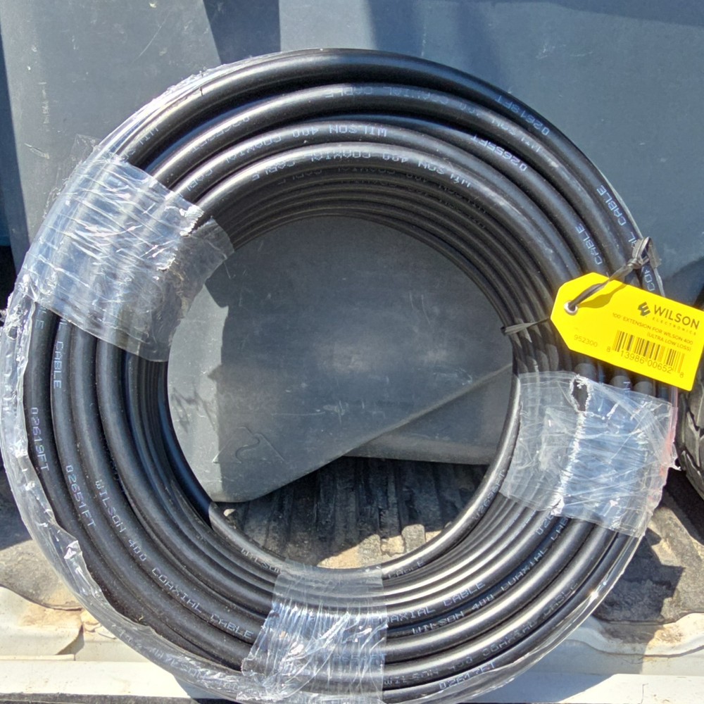 Wilson Electronics 100 ft 50Ω Copper Coaxial Cable Black Solid Industrial 952300