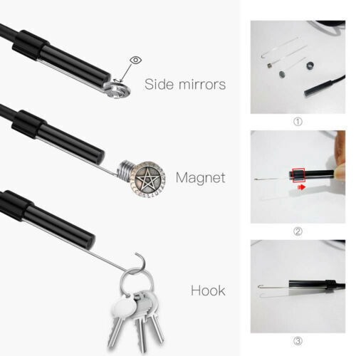 1M Snake Endoscope Borescope 7mm Inspection USB Camera Scope For Android / PC