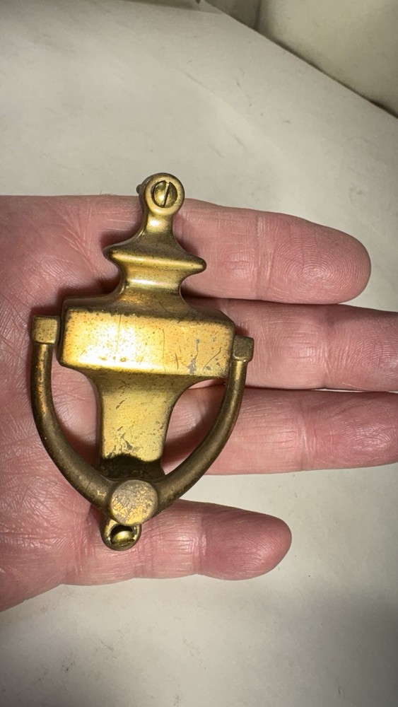 Vintage solid brass petite colonial door knocker S