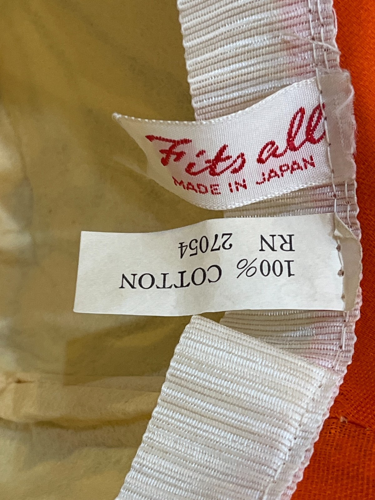 Groovy Vintage Fits All Japan Womens Floral Hat Cotton Bucket Floppy Orange Blue