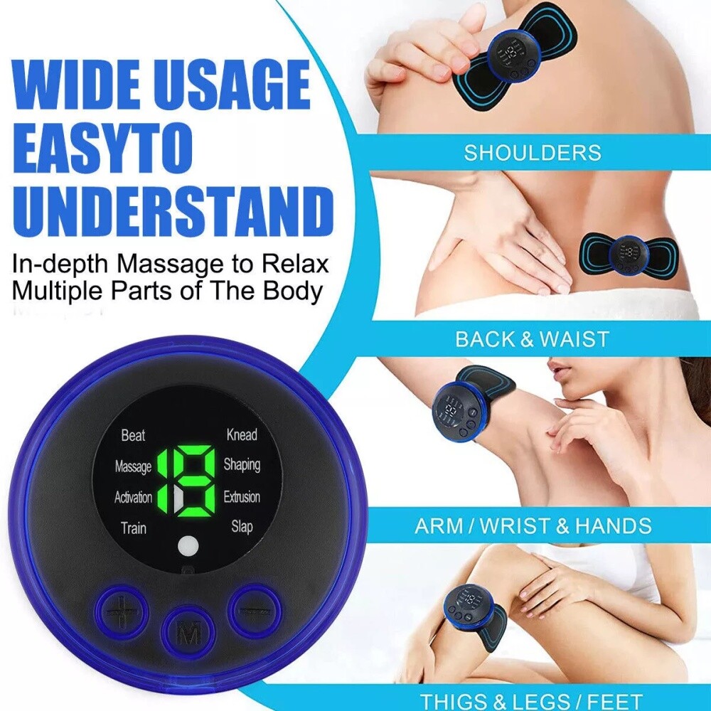 5PCS Portable Mini Electric Neck Back Massager Patch Stimulator Cervical Massage