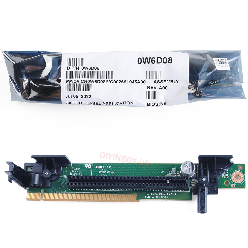 W6D08 Dell PowerEdge R640 Server Riser 2 Board Card PCI-E for 2nd CPU