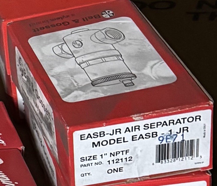 BELL & GOSSETT EASB-1JR Air Separator, Enhanced