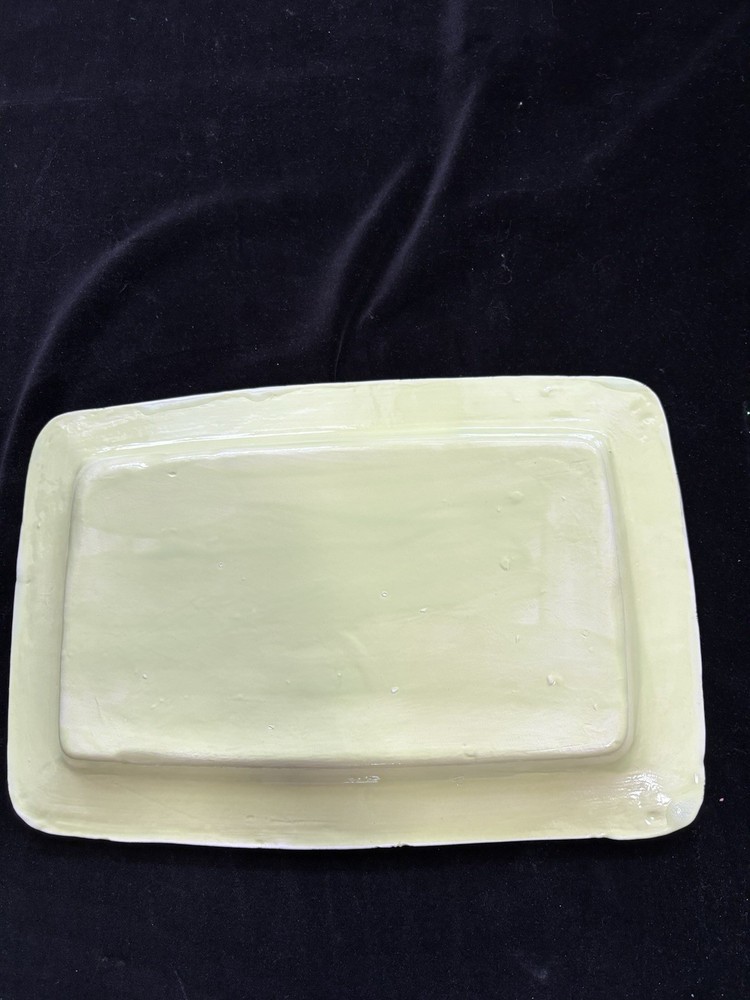 Odd Tea Party “HandmadeCeramic Rectangular Platter HandPainted 12”x8” Original