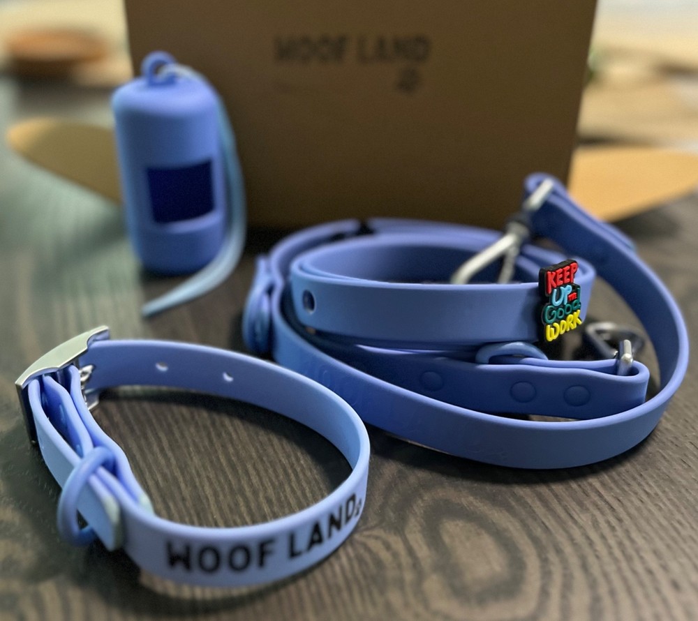 Leash, collar and poopbag set