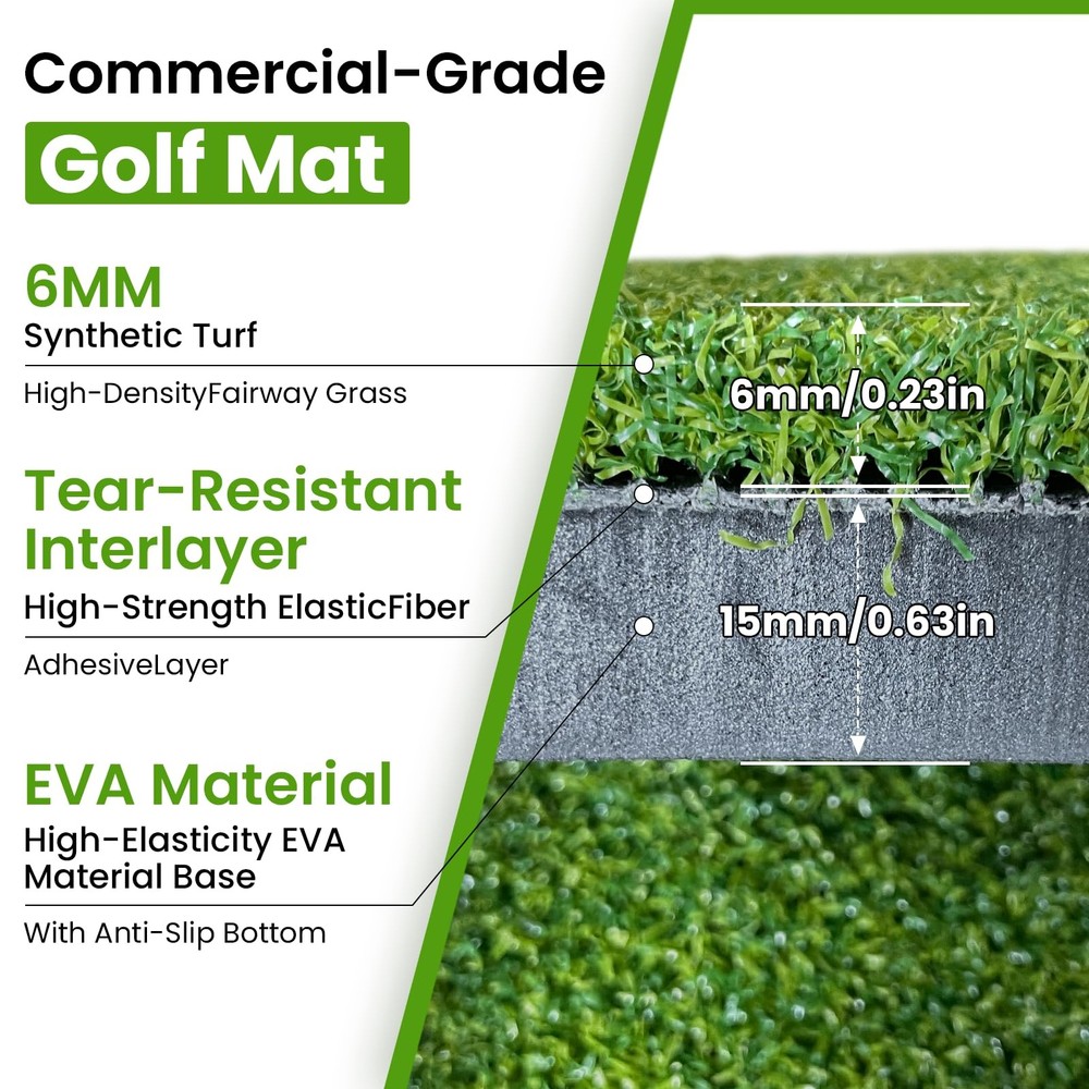 Golf Hitting Mat 5x4ft, 21mm Artificial Turf Colorful